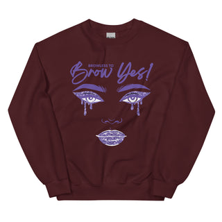 Brow-Yes Crew Neck Double Stitched Sweatshirt