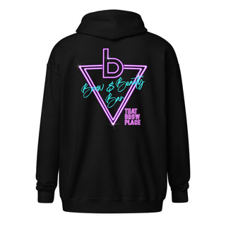 Brow & Beauty Bar Heavy Blend Neon Zip-up Hoodie